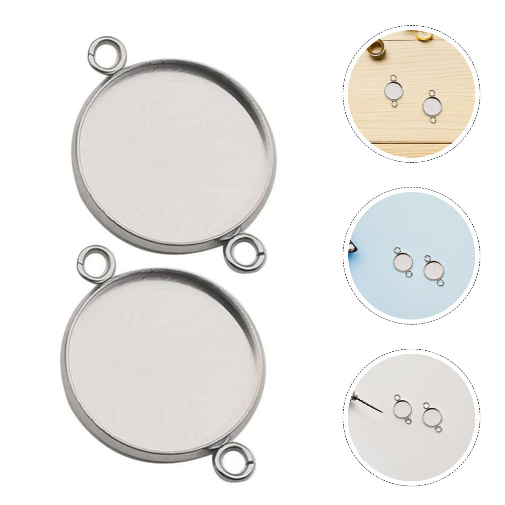 Bezels Set Pendant - 20 Stück Armband-Cabochon-Verbindungsstücke, Fassungen, Anhänger, DIY-Halsketten-Anhänger-Einsätze,