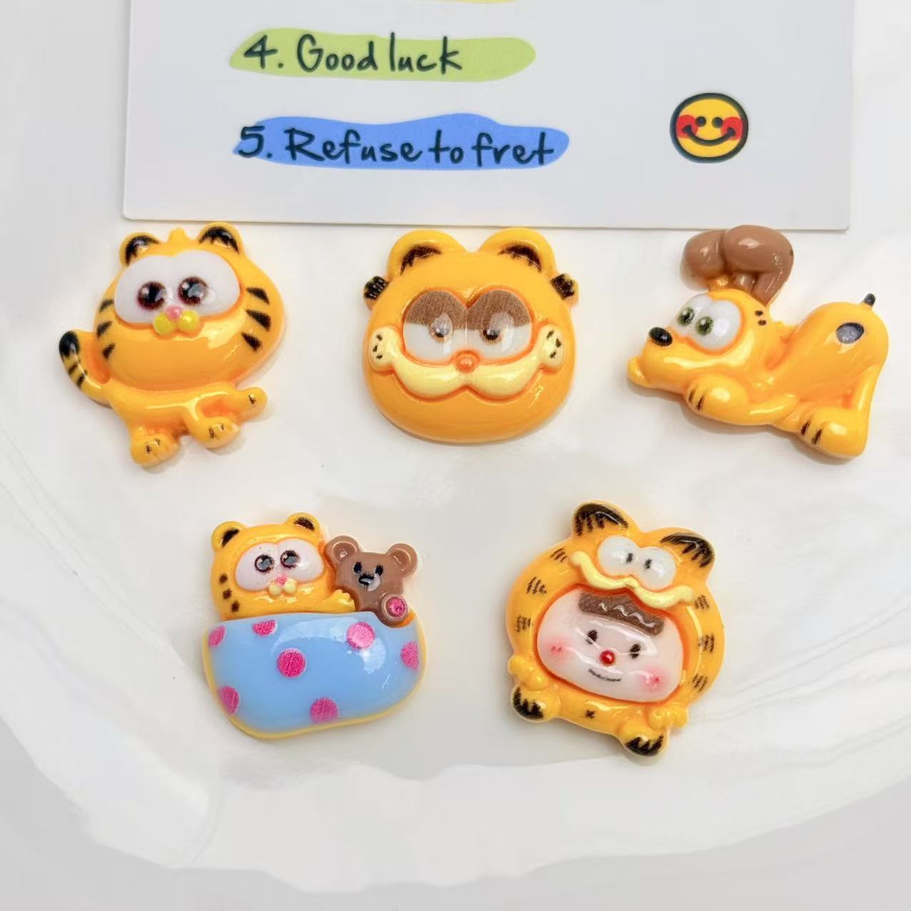 50 Stück Garfield Cartoon Nied – Resin Crafts Diy Bewertung und Preis